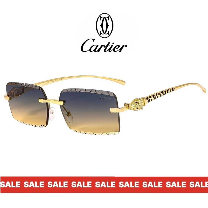 Cartier Faset 2027 Унисекс слънчеви очила с нарязани фасетирани лещи (стъкла)