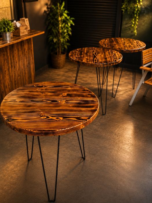 Iluminat și mobilier grădină, unicat, handmade, din lemn masiv
