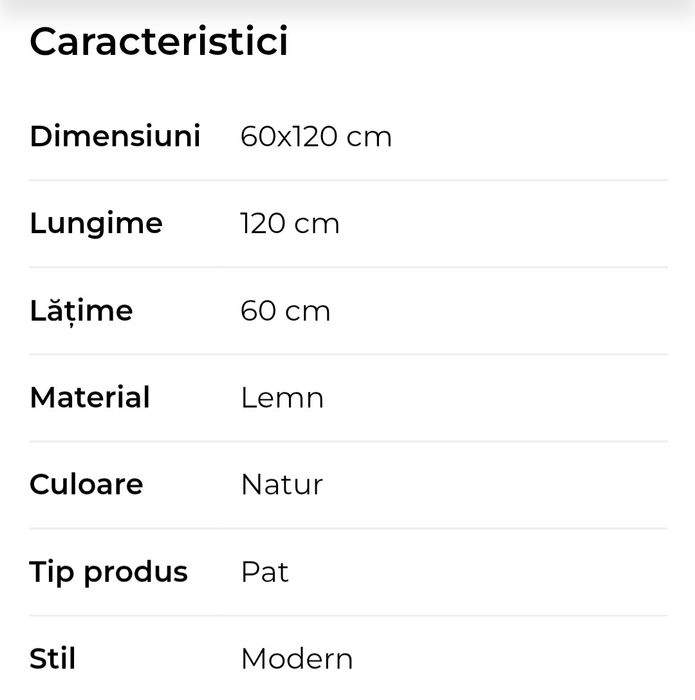 Vand Patut Copil Lemn