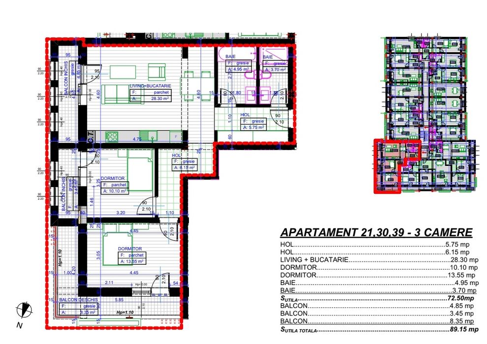 Apartament trei camere