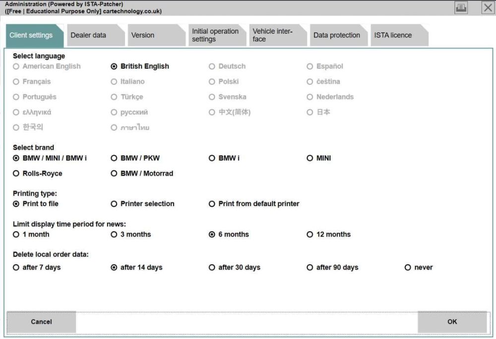 Tester/Diagnoza dedicata BMW/MINI Ista/Inpa+Laptop Lenovo L490 cu i5