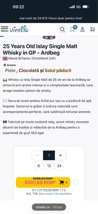 WHISKI ARDBEG 25 years old
