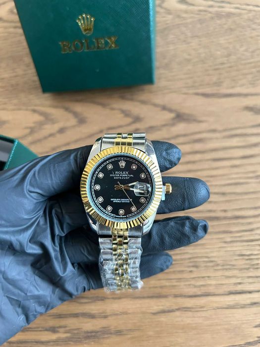 Rolex Datejust Bicolor Nou – Auriu/Argintiu, Cadran Negru