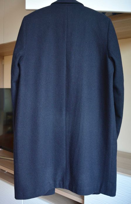 Тъмно синьо палто Samsoe Samsoe 60% Вълна