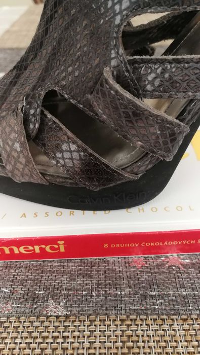 Дамски обувки от естествена кожа Calvin Klein