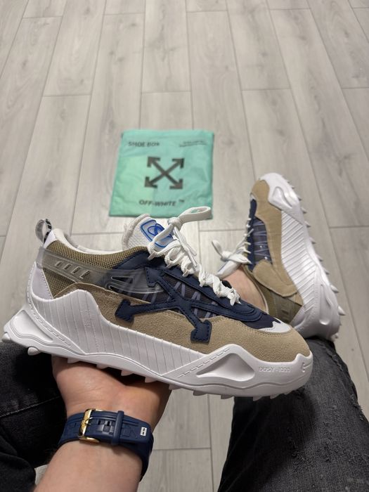 Adidasi Barbati OFF White Crem & Albastru Indigo!