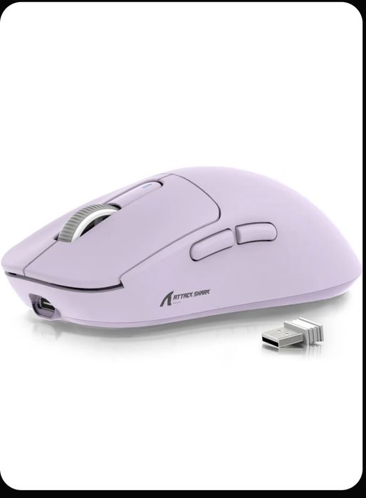Игровая мышь беспроводная Attack Shark X3 PAW3395 фиолетовая