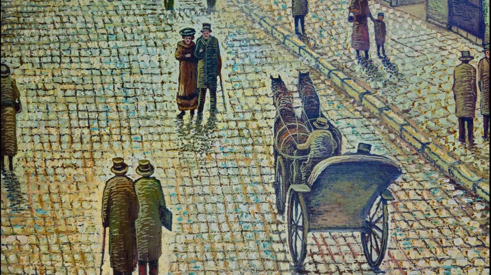 Tablou ulei pe panza - Centrul vechi Ploiesti