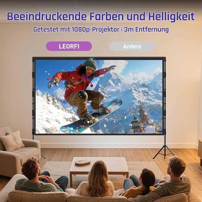 Ecran de proiector cu trepied 100 inch pentru exterior