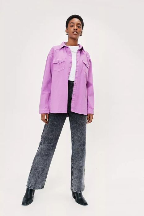 Женская джинсовая рубашка 100% хлопок свободного кроя бренд Nasty Girl