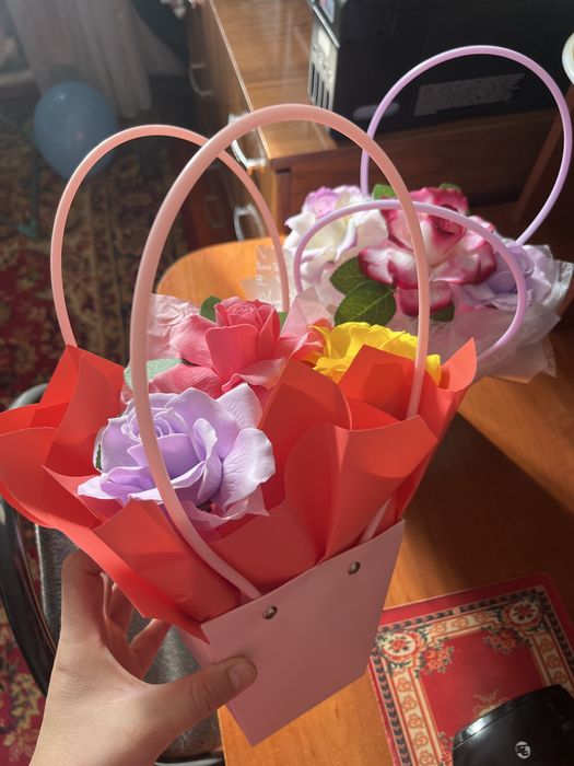 Букет из мыльных роз