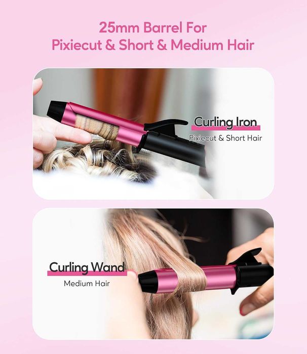 FARERY Керамична мини маша за къдрене с кератин и арган, 25 мм