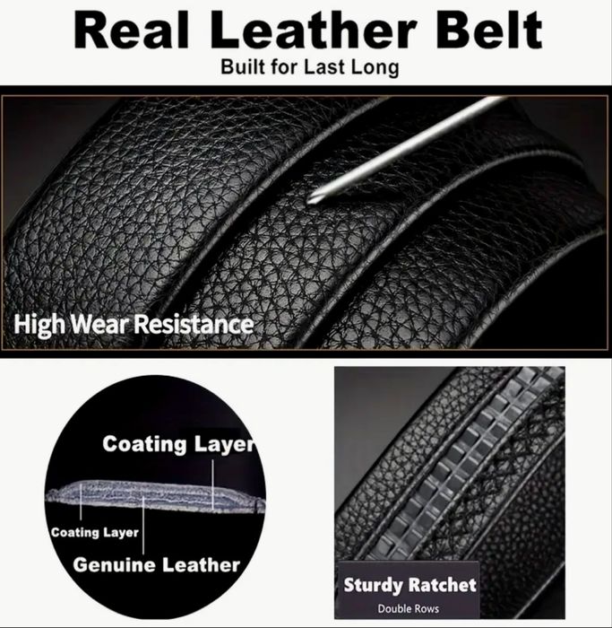 Мъжки елегантни колани с автоматична катарама/Естест. кожа -9%Промоция