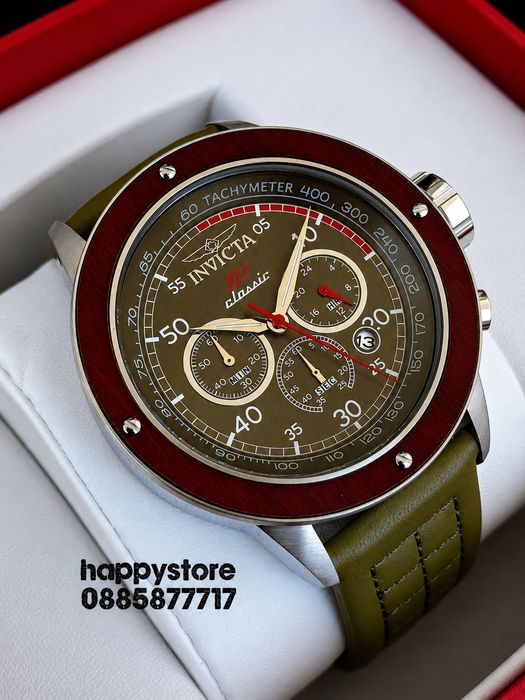 INVICTA S1 Rally Classic Olive green 49 mm, Инвикта нов ръчен часовник