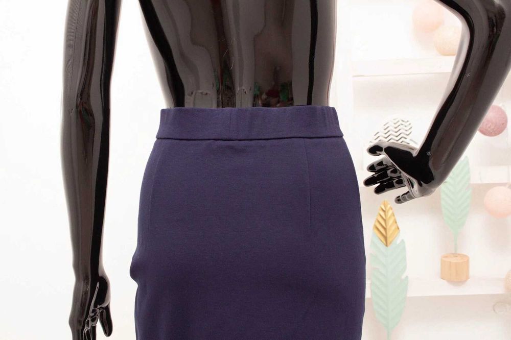 WOLFORD дамска пола синя с цепка на крака вискоза полиамид М