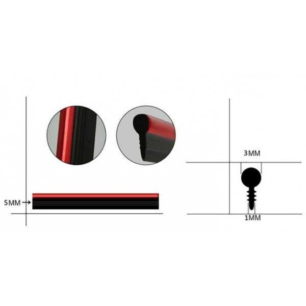 Декоративна лайсна за интериор на кола, червена или синя