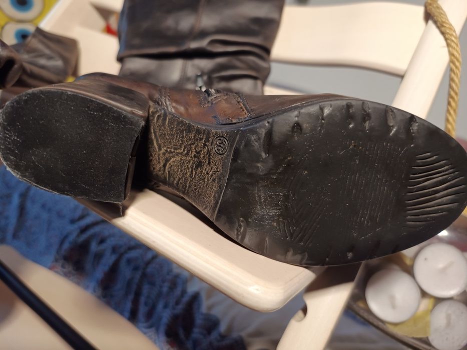 Cizme peste genunchi  PAPUCEIi din piele