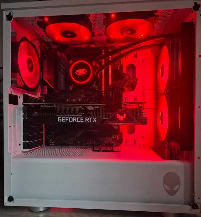 PC Gaming – i7-10700K, RTX 3070 Ti TUF, 16GB DDR4 3600 RGB, AIO Red