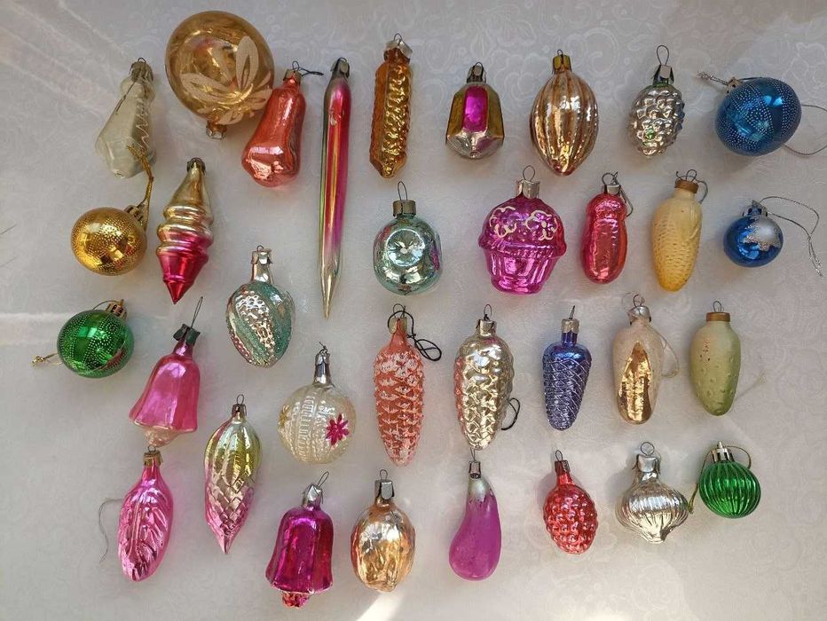 Стеклянные елочные игрушки периода СССР в идеальном состоянии