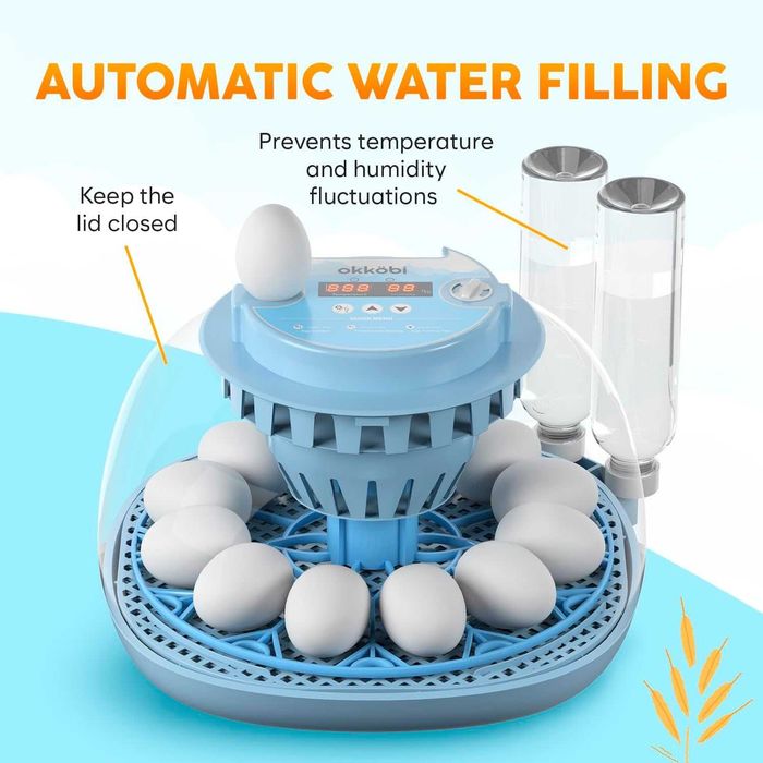 Инкубатор за 12 яйца с автоматично завъртане на яйцата и контрол