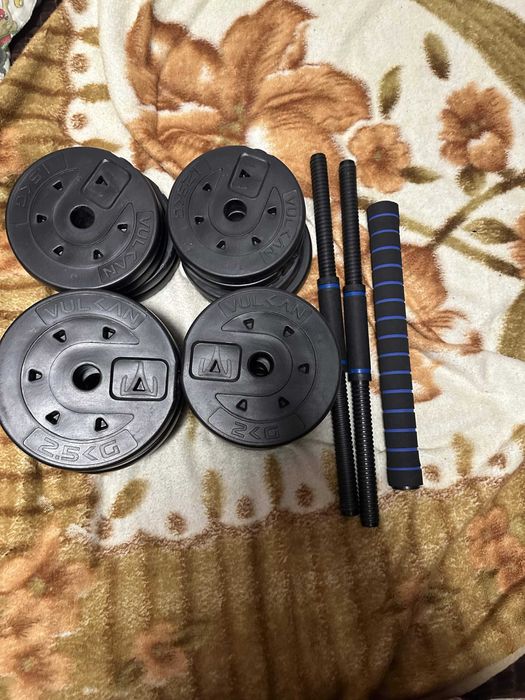 Set gantere si haltera 30 kg si parralets/ manare pentru flotari