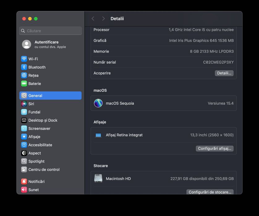 MacBook Pro 13" 2020 cu TouchBar - 325 de cicluri - Full Box