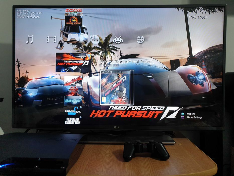 PS3 modat HEN 320 GB + 40 jocuri (GTA V, Red Dead, Minecraft, NFS)