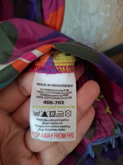 Bluză de vară fără mâneci mov cu imprimeu multicolor bumbac mărimea S-M