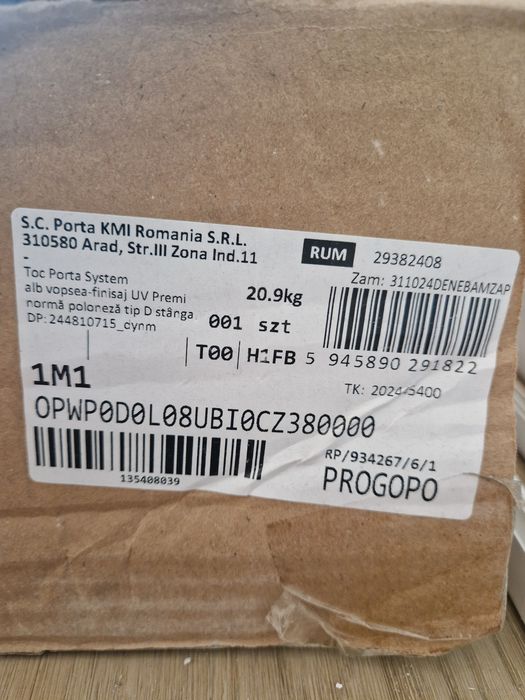 Toc ușa Porta System, nou, alb,  grosime perete 140- 160 mm