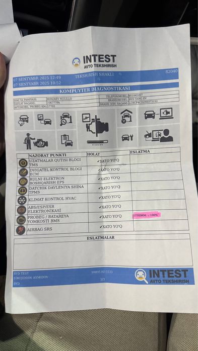 BYD Tang Dual Motor 635 EV, 2022. Пробег39000.