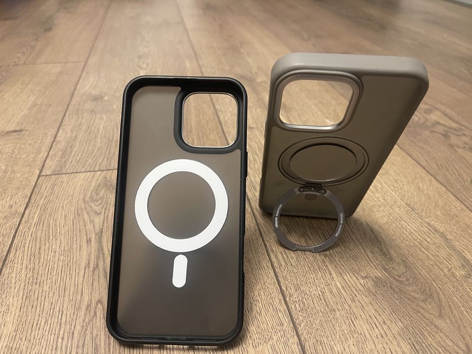 Set huse MagSafe iPhone 16 Pro Max cu inel stand – 55 lei