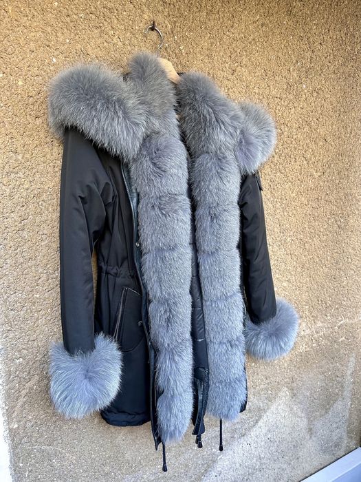 Jacheta parka cu guler vulpe