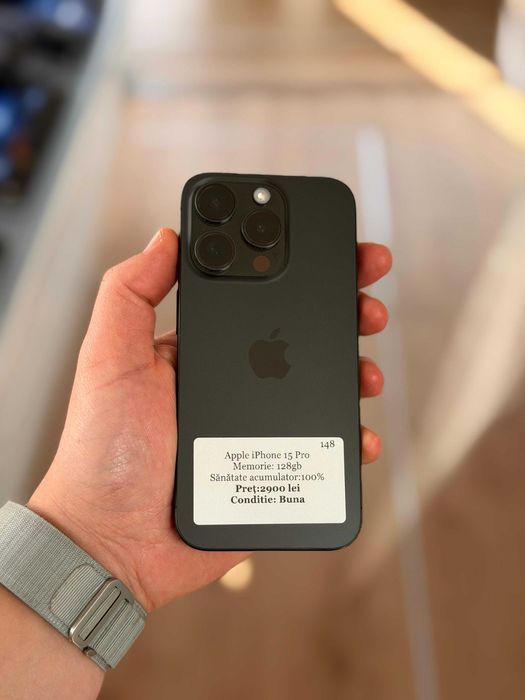 Apple Iphone 15 pro black titanium - 128 gb -