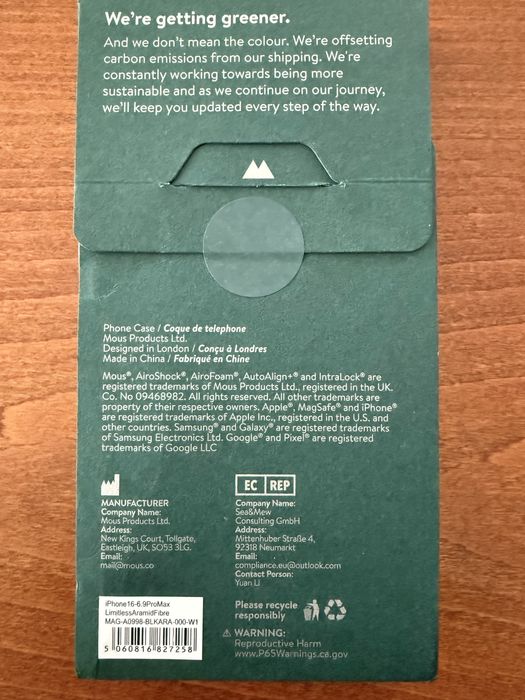 Mous Aramid Fibre Кейс с камера контрол бутон за iphone 16 pro max