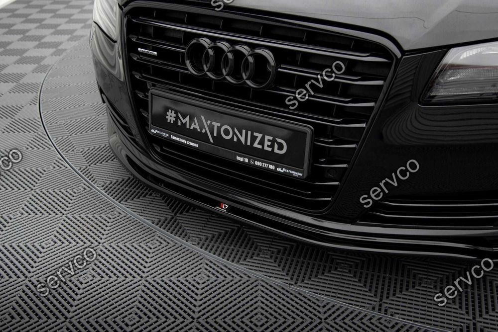 Prelungire splitter bara fata Audi A8 D4 2009-2017 v1 - Maxton Design