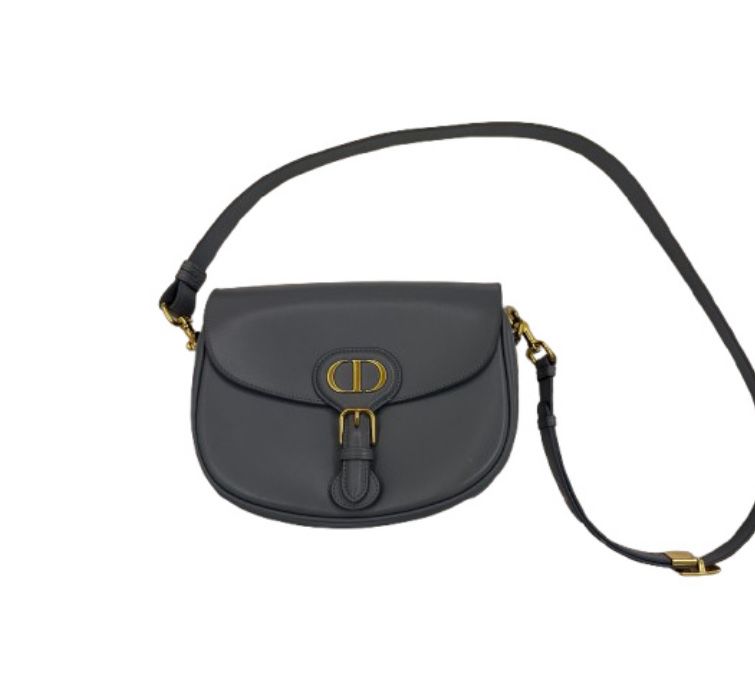 Сумка Christian Dior Bobby Flap Bag, кожа, средняя, синяя