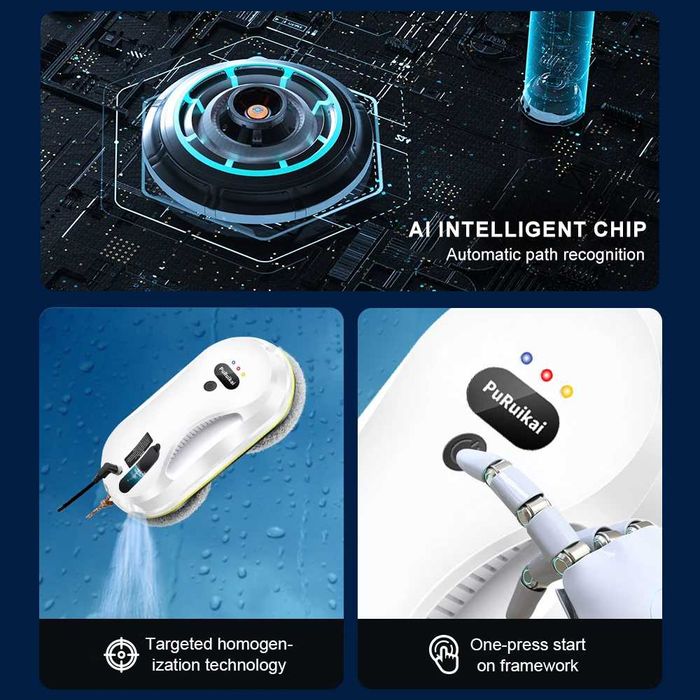 Робот за почистване на прозорци с автоматично пръскане PuRuiKai 309