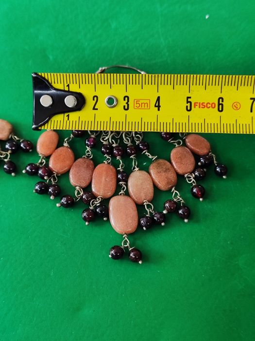 Сребърни обеци с гранати и ахат