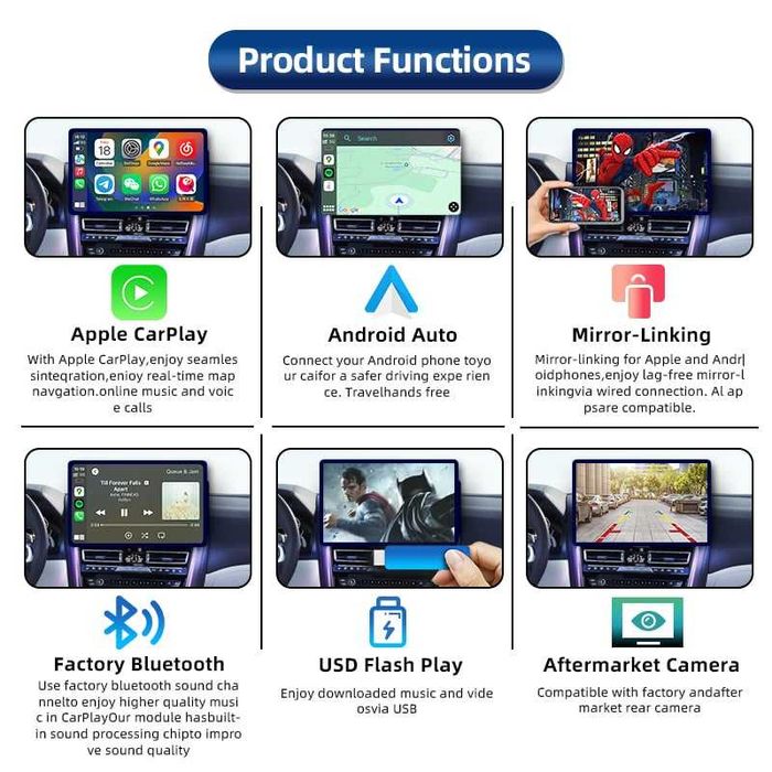 CarPlay / Android Auto модул за Audi A3 (MIB/MIB2, 2013–2024)