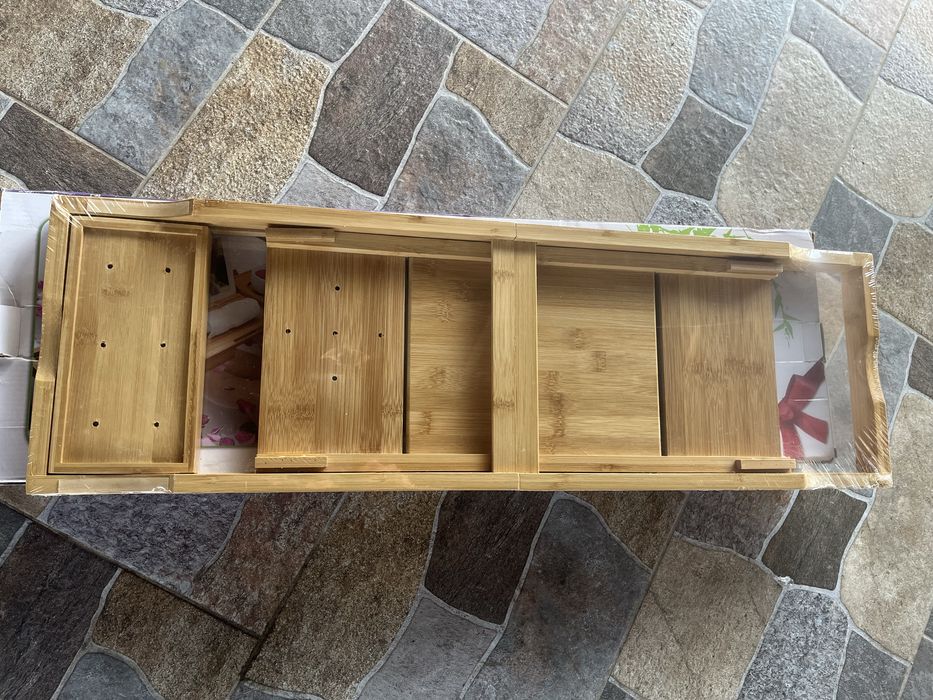 Tavă pentru cada de baie din bambus