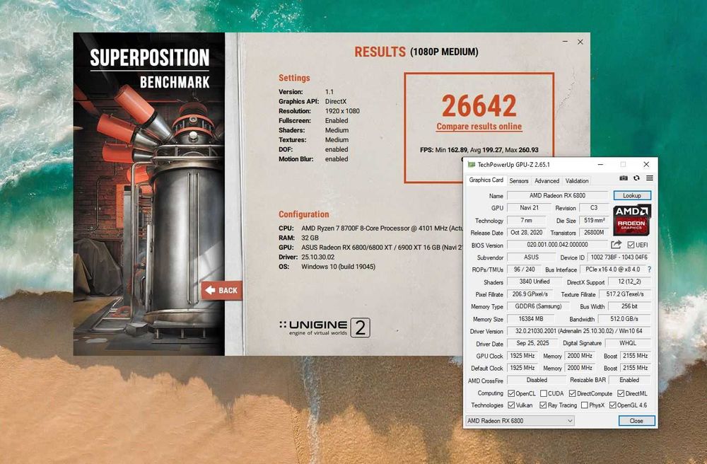 Placa video ASUS Radeon RX 6800  TUF GAMING OC 16GB GDDR6 256-bit