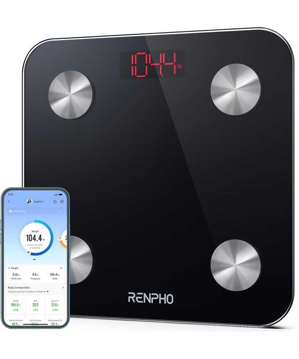 Cantar corporal smart, RENPHO, max 180 kg, 26x26