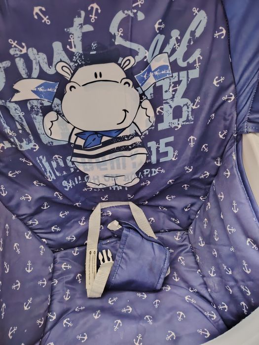Бебешки Шезлонг LORELLI Alex Dark Blue Hippo с табла
