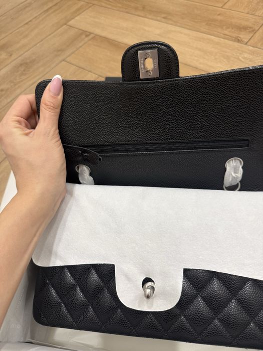 Сумка Шанель classic flap silver