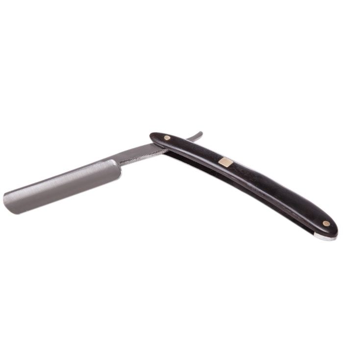 Brici din otel inoxidabil pentru barbierit, cu maner din lemn de abano