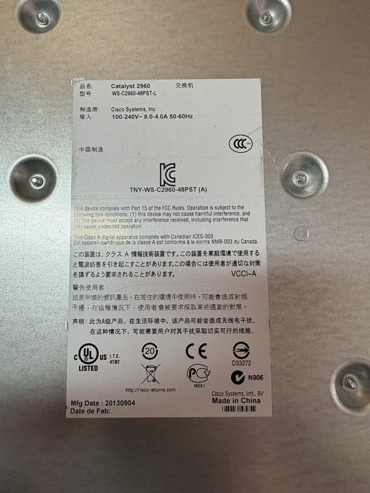 Комуттатор cisco 2960 POE 48 портов