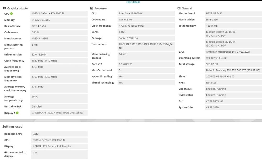 Vand Calculator Gaming Rtx 3060 Ti