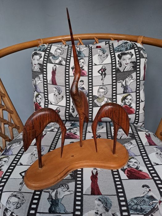 Винтидж дървена фигура “ Чапли” от 60-те години