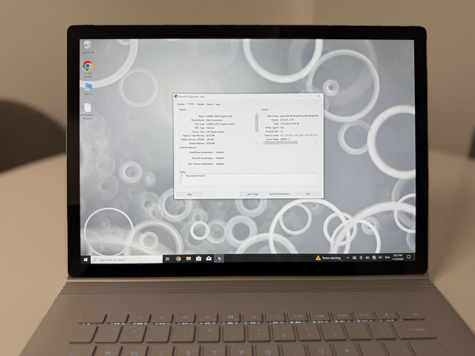 Microsoft Surface Book 2, i7-8650U, 16Gb Ram, 512SSD