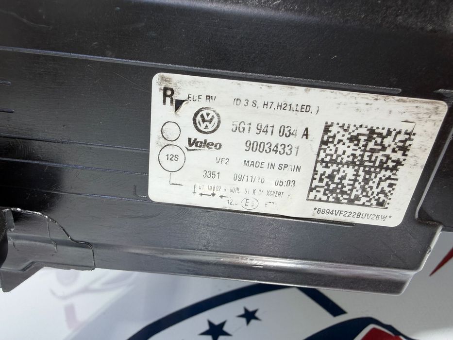 Far Dreapta Xenon/Led Complet 3 Calculatoare Vw Golf 7 GTI Non FL